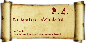 Matkovics Lóránt névjegykártya