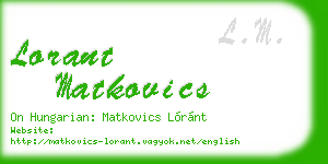 lorant matkovics business card