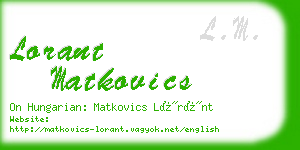 lorant matkovics business card